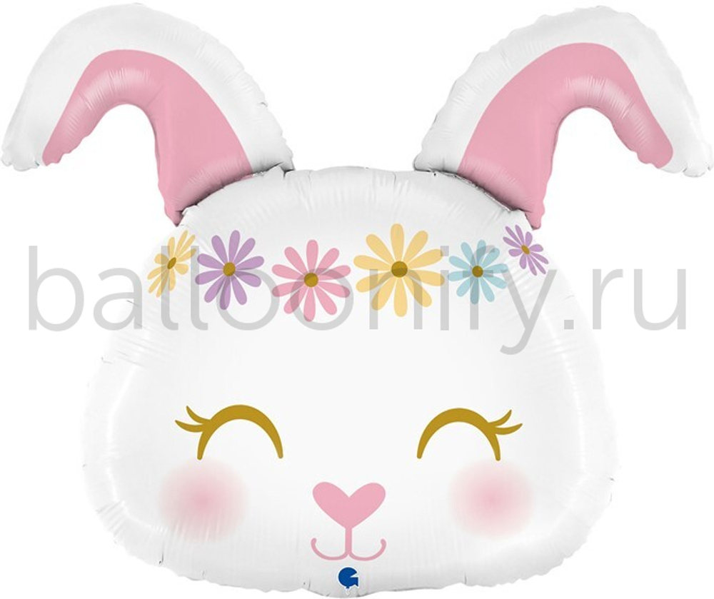 Шар (25''/64 см) Фигура, Цветочный Зайка, 1 шт.
