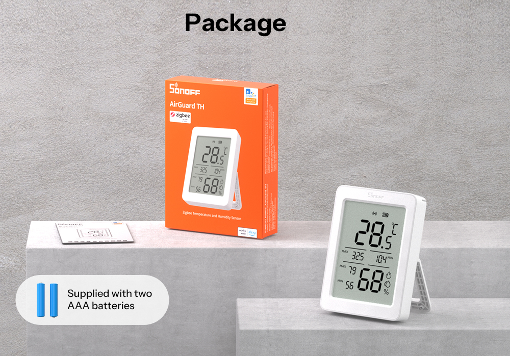 Датчик температуры и влажности SONOFF SNZB-02DR2 - ZigBee