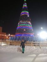 Светодинамическая елка каркасная - встроенная гирлянда цветная -"Уральская" 23 м