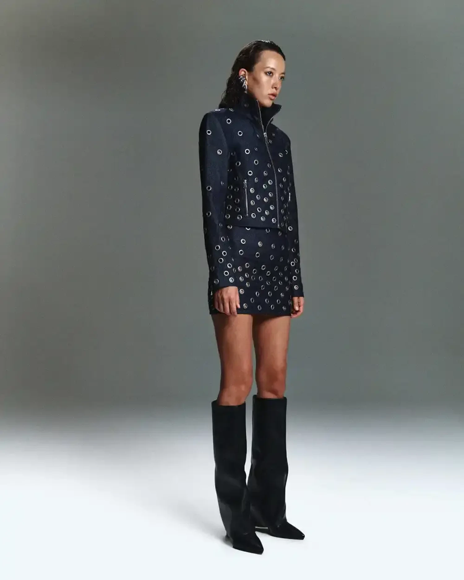 Мини-юбка Raw с люверсами