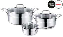 Набор посуды Tefal Jamie Oliver 6 предметов 1,4/3/4,7л 16/20/24см E874S574