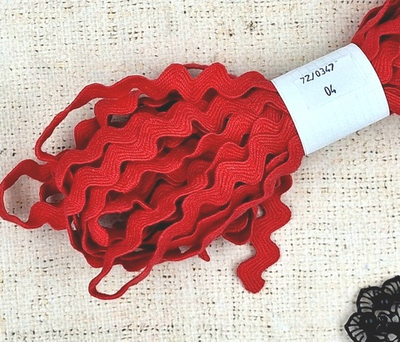 Тесьма Вьюнок хлопок, 10 мм, красный