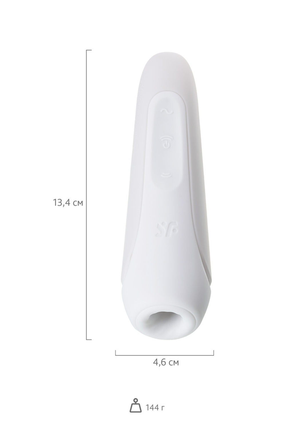 Вакуум-волновой бесконтактный стимулятор клитора Satisfyer Curvy 1+, силикон, белый, 14,3 см.