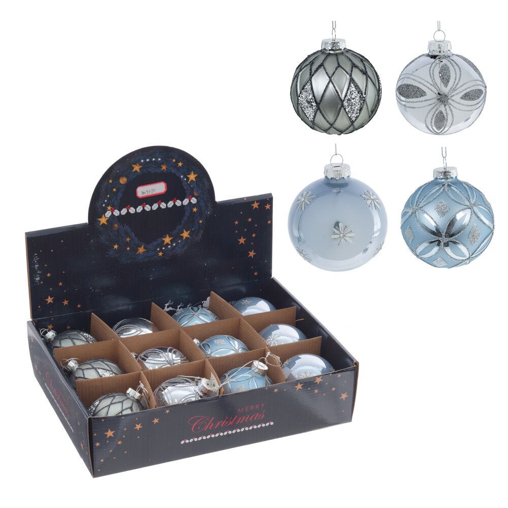 GAEM Набор из 12шт Украшение новогоднее "Шар", D 8 см, L34 W25 H8 см