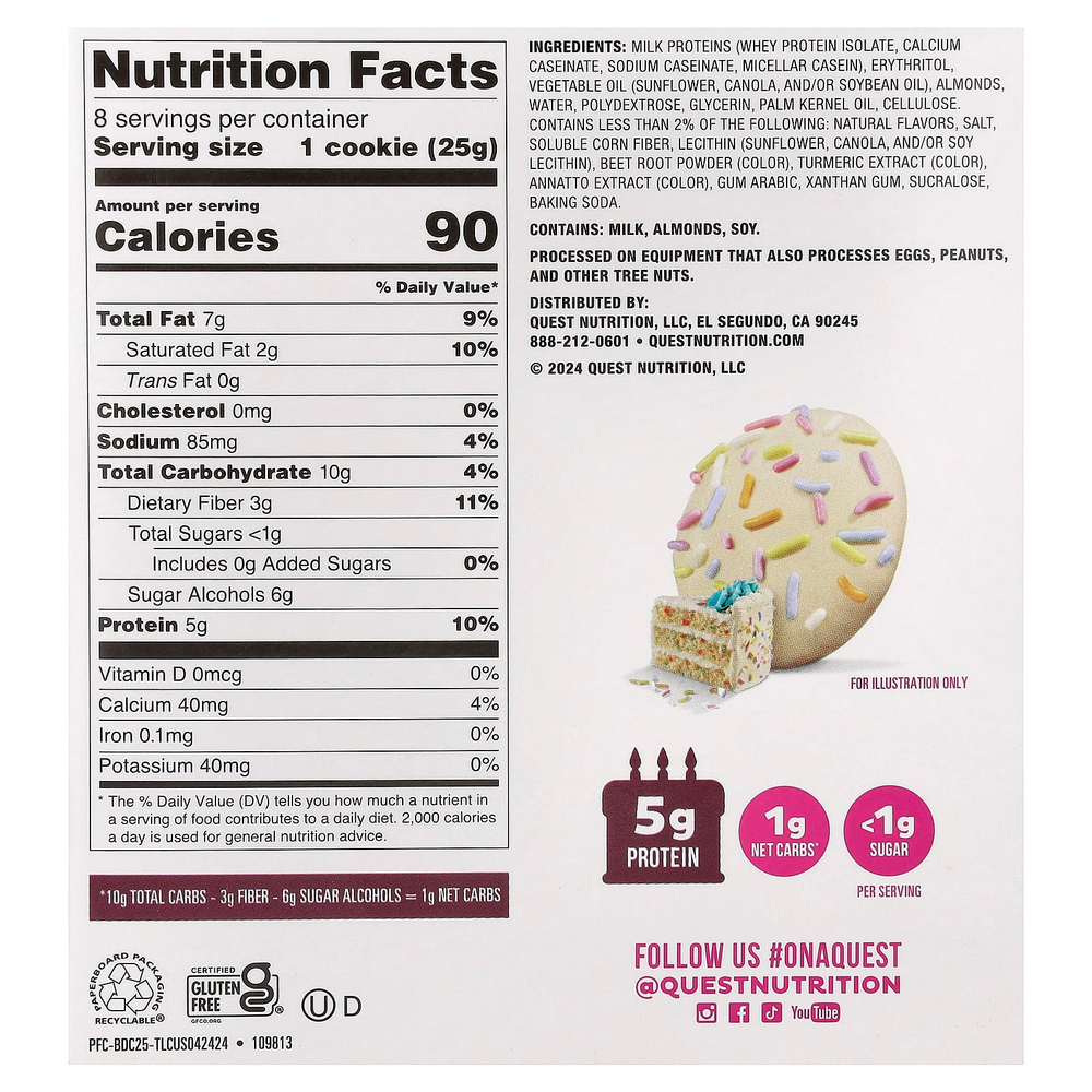 Quest Nutrition, Bake Shop глазное печенье, торт, 8 шт. по 25 г (0,88 унции)