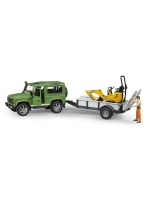 Внедорожник Land Rover Defender с прицепом и экскаватором