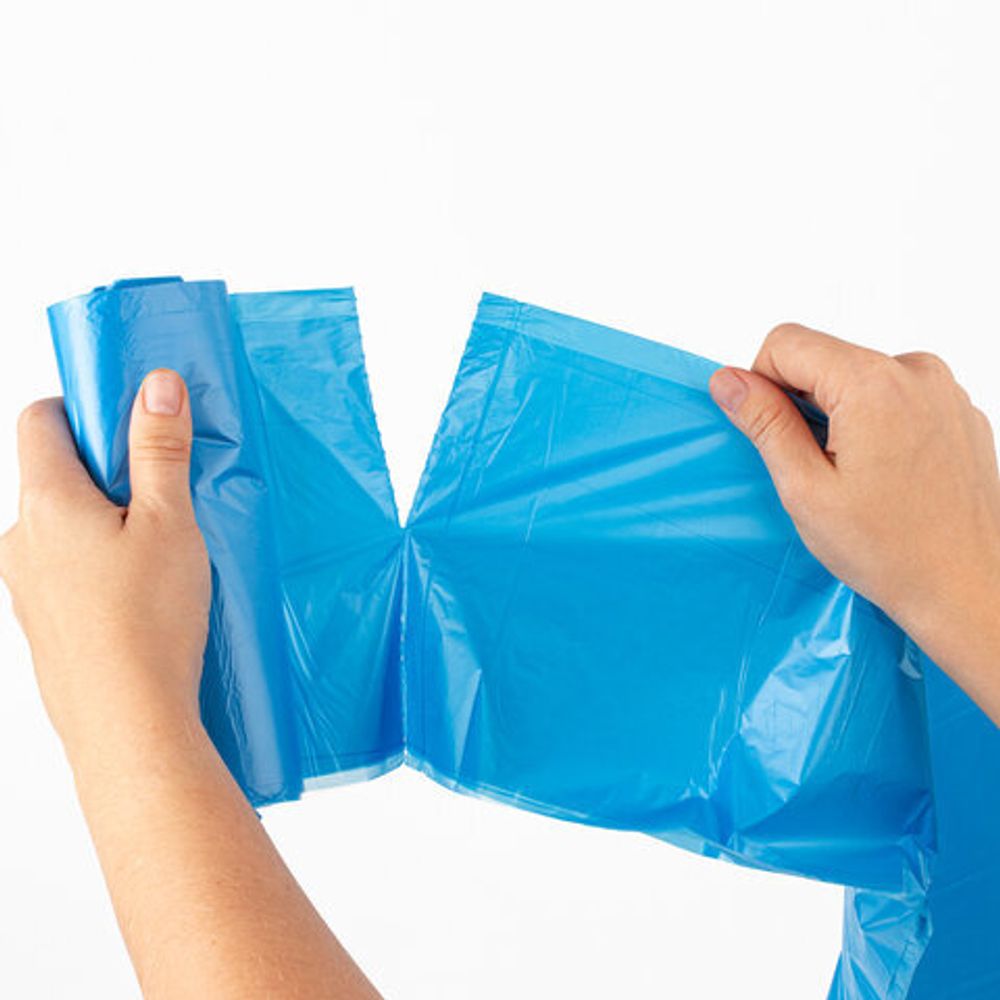 Мешки для мусора с ручками LAIMA ULTRA 60 л, синие, рулон 20 шт., прочные, 15 мкм, 60х80 см, 607691