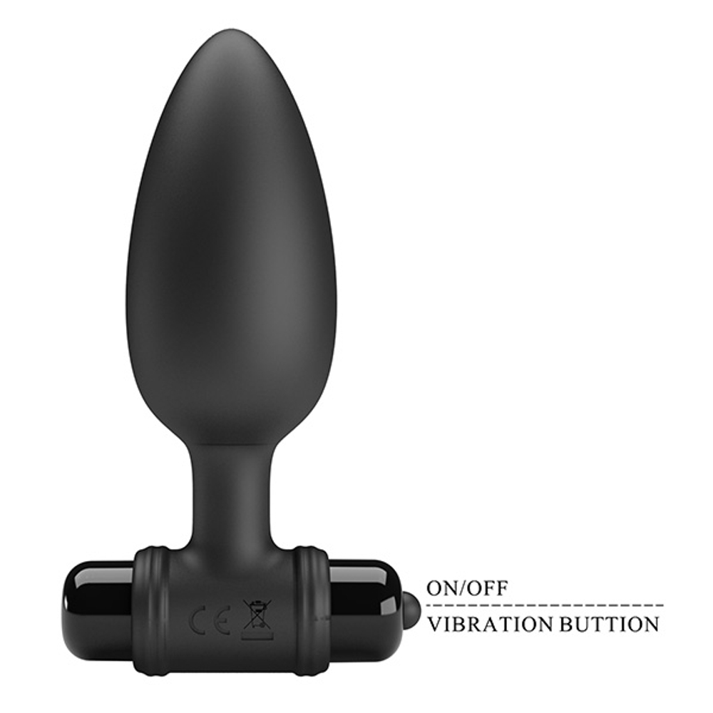 Черная анальная вибропробка 11,8см Pretty Love Vibra Butt Plug BI-040107