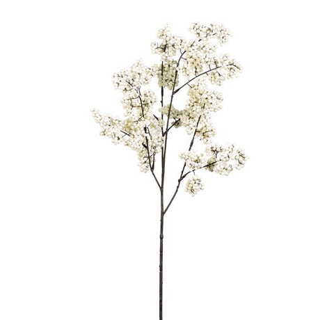 Ветка с ягодками 76см Goodwill белая/коричневая