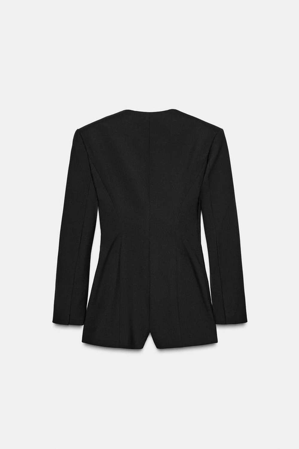 ZARA УКОРОЧЕННЫЙ КОМБИНЕЗОН-БЛЕЙЗЕР, ЧЕРНЫЙ