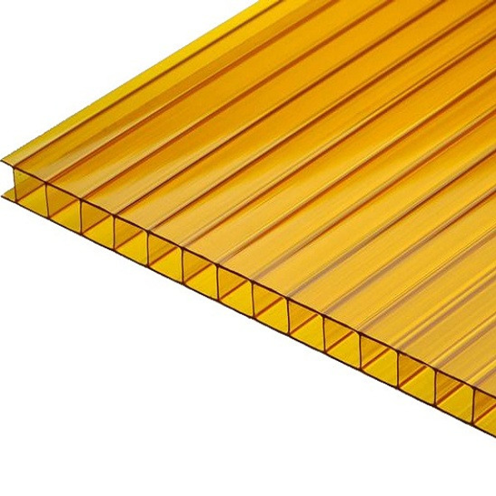 Поликарбонат сотовый Юг-Ойл-Пласт Ug Standart оранжевый 4 мм 2,1х12 м