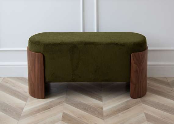 Банкетка Lagom 100 см (зеленый, орех)