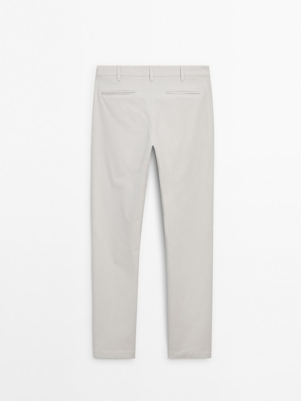 Massimo Dutti Зауженные холщовые брюки, бежевый