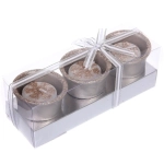 Свечи новогодние «Снежинки» 17*6*6см (набор 3шт), Шампань