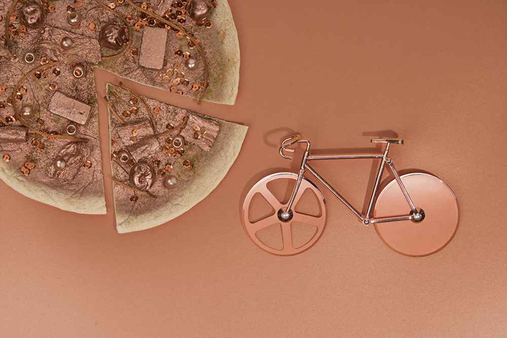 Нож для пиццы из нержавеющей стали the fixie, медный