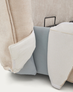 Кровать Arvian бежевого цвета из шенилла с ящиком для хранения 160 х 200 см