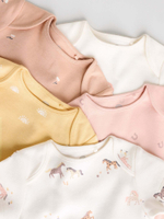 Боди с коротким рукавом для малышей Next E58-049, 5 шт., Молочный, Розовый, Бежевый