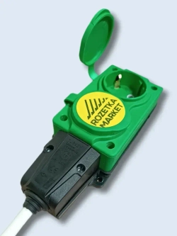 Удлинитель IP54 двухместный PVC 2х2,5 10 метров, зеленый