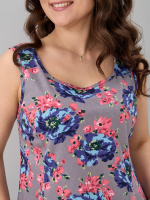 Платье П-012/серый-голубойпион