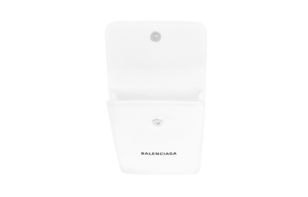 Balenciaga Cash Cow Leather Cell Phone Pouch Card Holder Men"s White
