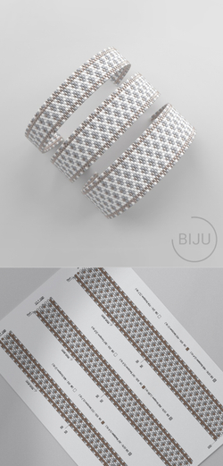 Схема PEYOTE, Схема браслета мозаичное плетение, узор из Miyuki Delica 11/0, файл PDF, №281