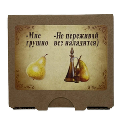 Ароматическая свеча из соевого воска с деревянным фитилём "Груша и бренди"