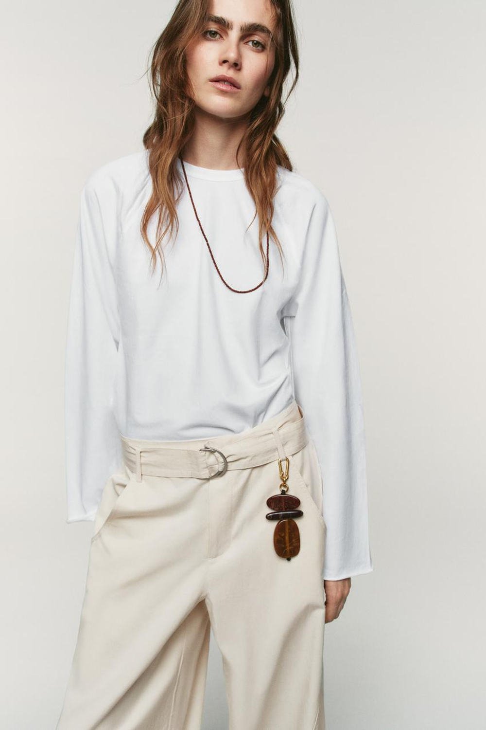 ZARA ПОДВЕСКА С БУСИНАМИ, КОРИЧНЕВЫЙ