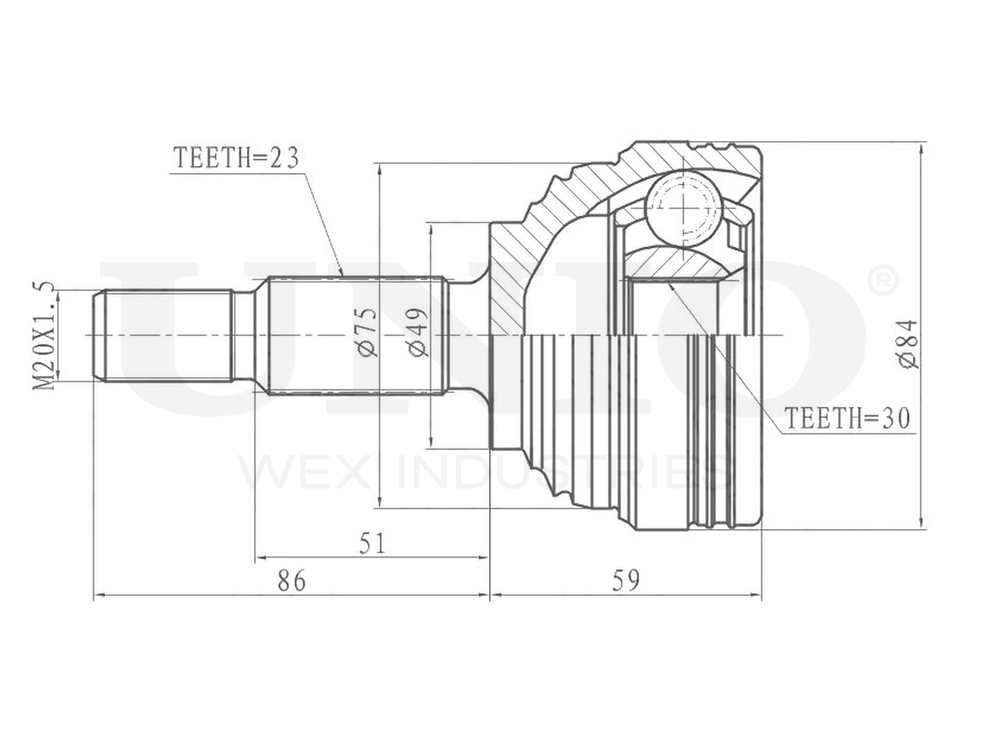 ШРУС внешний UNIO CVJ-20036