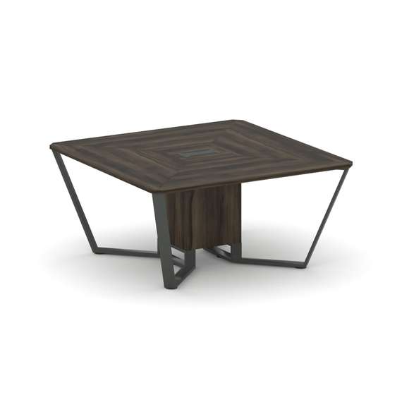 Steel Meet Стол переговорный квадратный KDK-PR.B.SP-08 Дуб Мали/Металл Антрацит 1600*1600*750