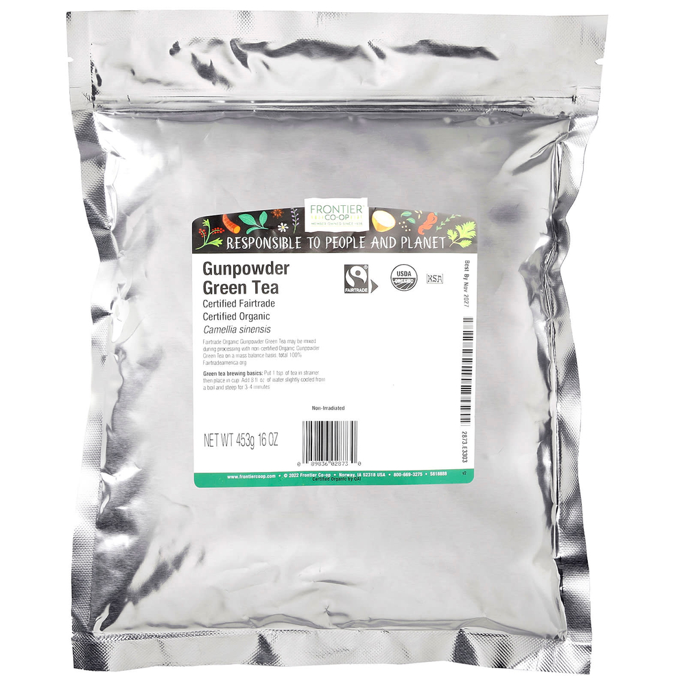 Frontier Co-op, органический зеленый чай Ганпаудер, 453 г (16 унций)