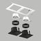 Комплект со светильником Lightstar Domino Quadro (214526+214507+214507+214007+214007) D5260707BMOD