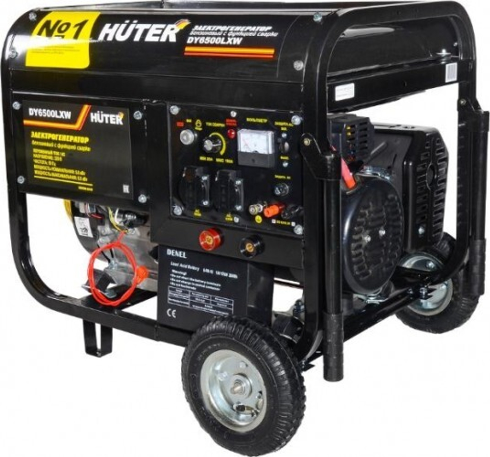 Сварочный генератор HUTER DY 6500 LXW с колесами 64/1/18