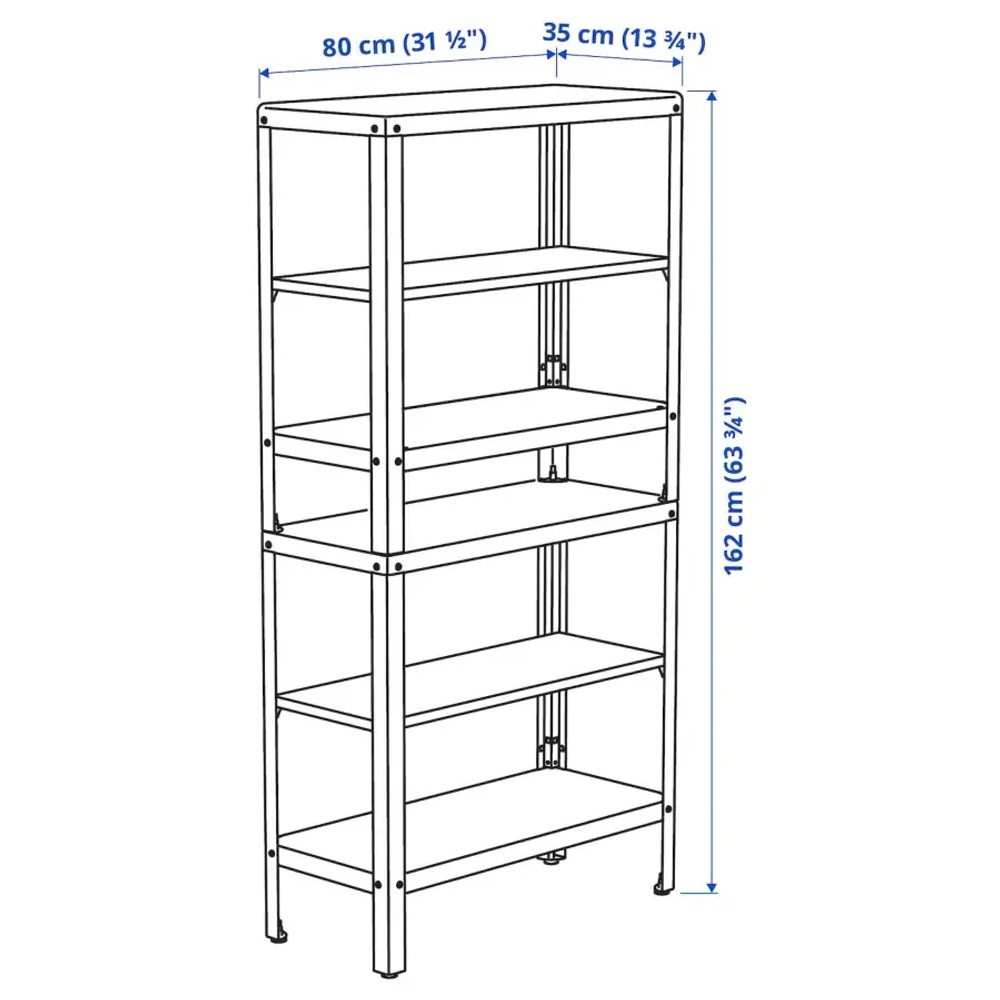 Стеллаж - IKEA KOLBJÖRN/KOLBJORN, 80х35х162 см, оцинкованная сталь, КОЛБЬЕРН ИКЕА