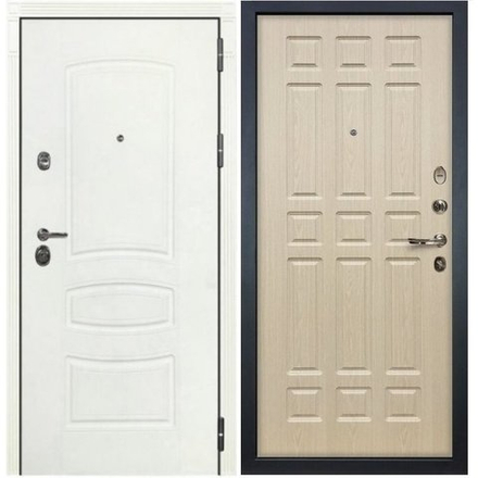 Входная металлическая дверь Лекс Сенатор 3К  Белая шагрень  №28 Беленый дуб