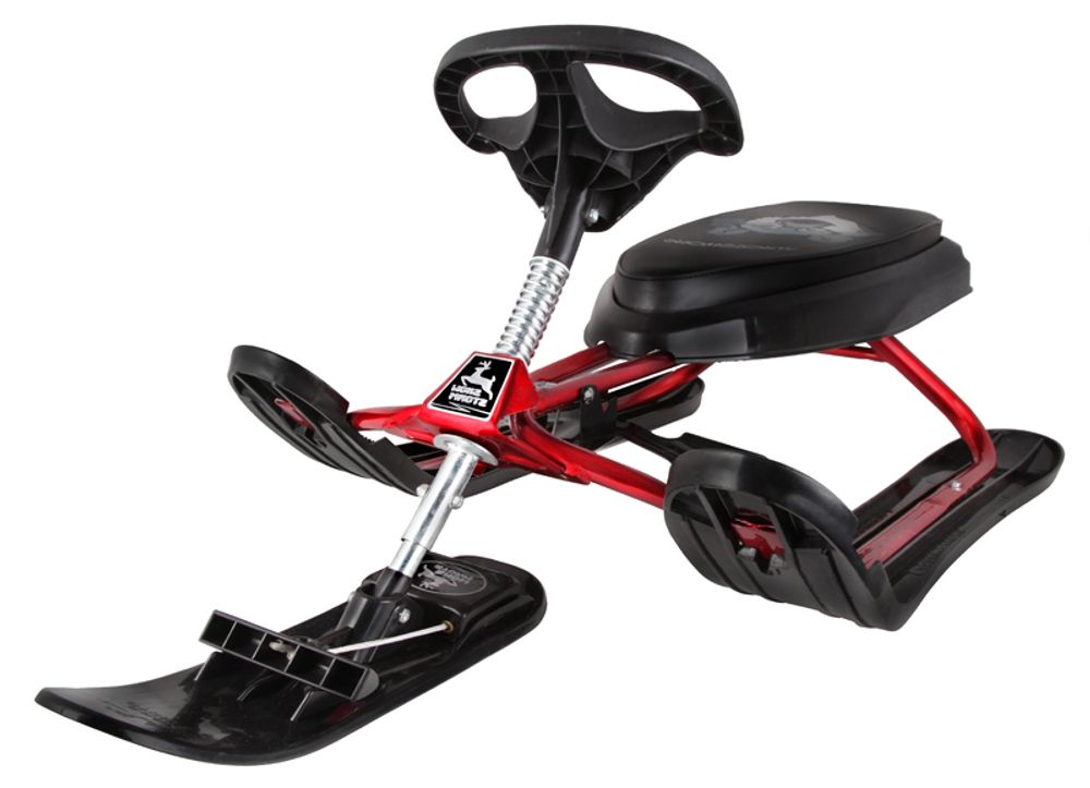 Снегокат Snowstorm Pro красный, рисунок на сиденье волк (765)