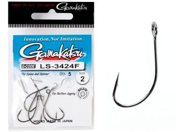 Крючки Gamakatsu LS-3424F NEW LABEL HOOKS BLACK разм. 02 5шт.