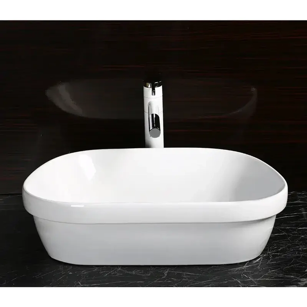 Раковина CR0023 накладная, белая, трапеция 570х400х150 Ceruttispa