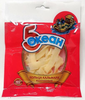 Кольца кальмар "Пятый океан" 40г копченые