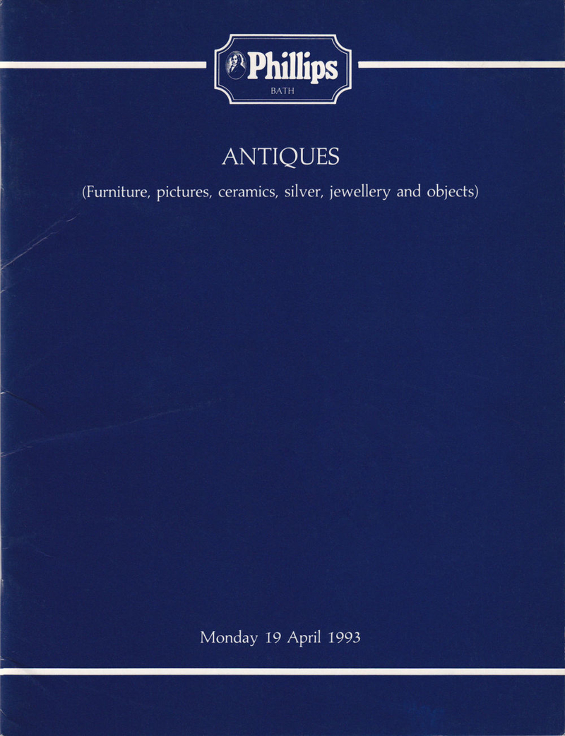 Каталог аукциона Phillips, Лондон, Антиквариат: Мебель, живопись, керамика, серебро, ювелирные изделия и предметы искусства от 19 апреля 1993 года