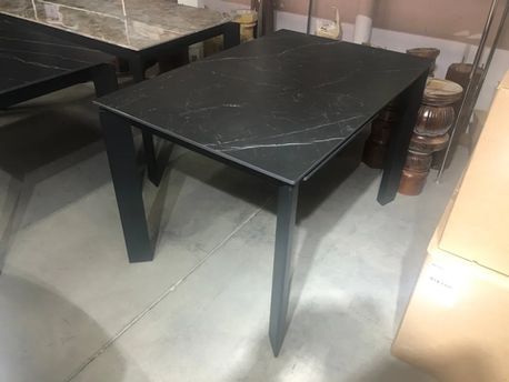 Стол прямоугольный CORNER 120 SINTERED STONE MATT BLACK MARBLE/ BLACK