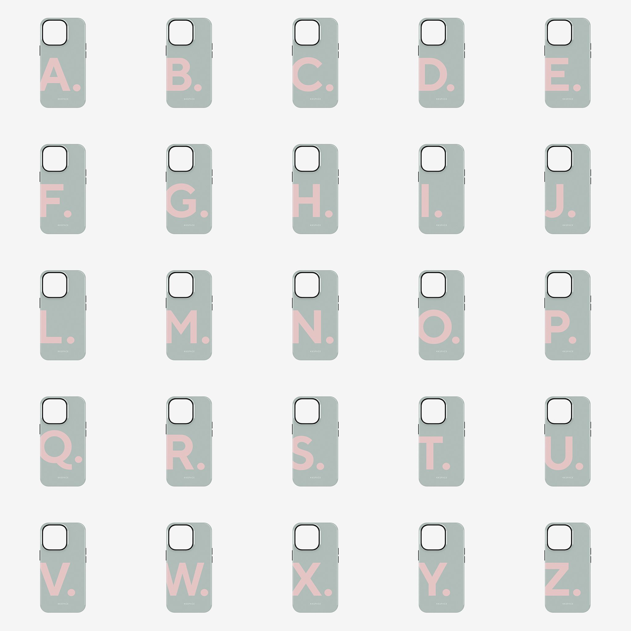 Чехол LETTERS для iPhone | Мятный