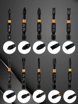 Биты для шуруповерта магнитные,биты для шуруповертов, торсионные, ударные, профессиональные набор 10 штук