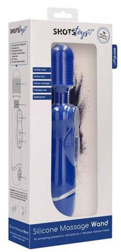 Синий универсальный массажер Silicone Massage Wand - 20 см. (Цвет: синий)