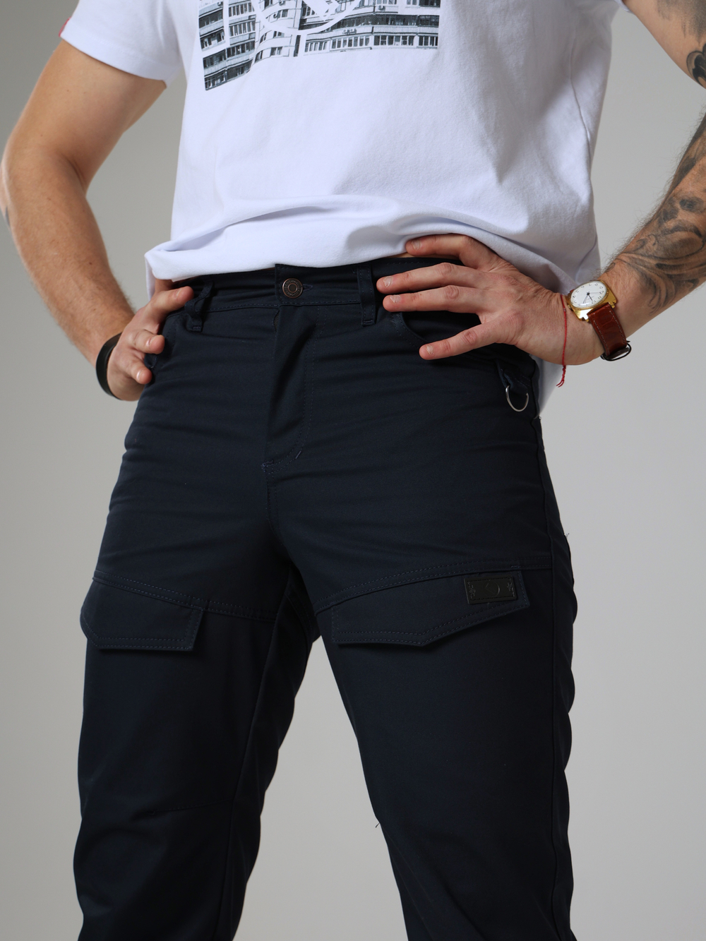 Брюки карго с передними карманами Город Горький темно-синие