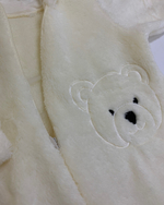 Комбинезон велюровый на молнии "Мишка" (закрытые ножки) (Цвет: Белый, Размер: 74)