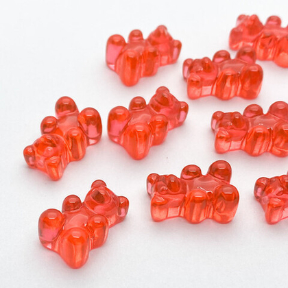 Подвеска Мишка, цвет красный, размер 17*11 мм, с отверстием под бейл, цена за 1 шт