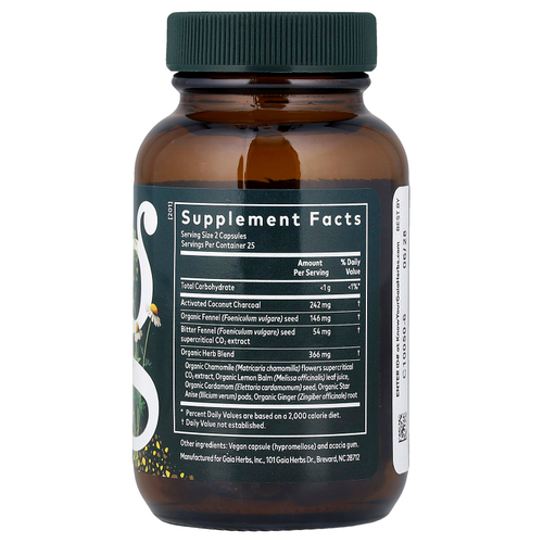 Gaia Herbs, Gas & Bloating™, 50 веганских капсул