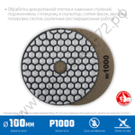 ЗУБР АГШК 100 мм, №1000, сухое шлифование, Алмазный гибкий шлифовальный круг (29868-1000)