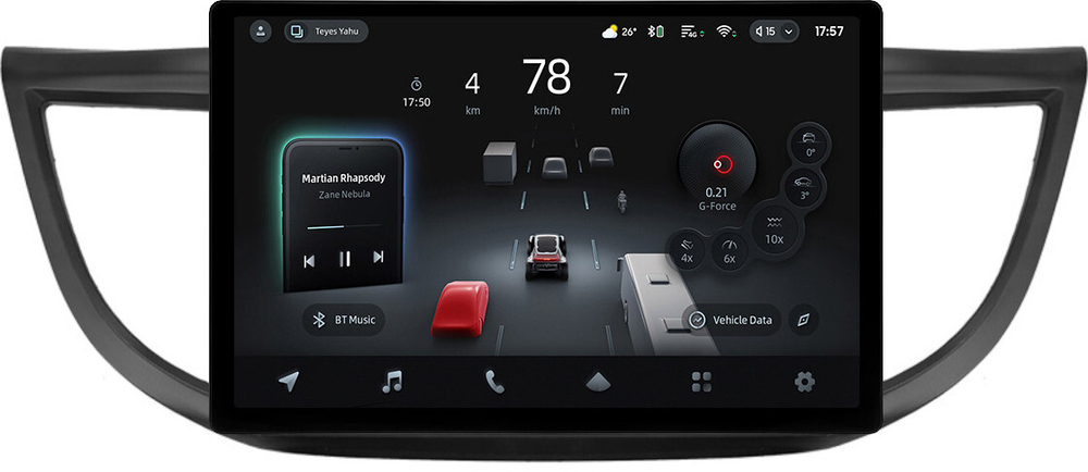 Магнитола для Honda CR-V 4 2012-2016 (большая рамка 9) - Teyes CC4-PRO монитор 13" 2K QLED на Android 13, Snapdragon 778G, 8+128, AI, CarPlay, DSP, 4G SIM-слот