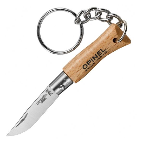 Складной нож -брелок Opinel №2, нержавеющая сталь, бук c клинком из стали Sandvik™ 12С27, рукоять дерево (Бук)